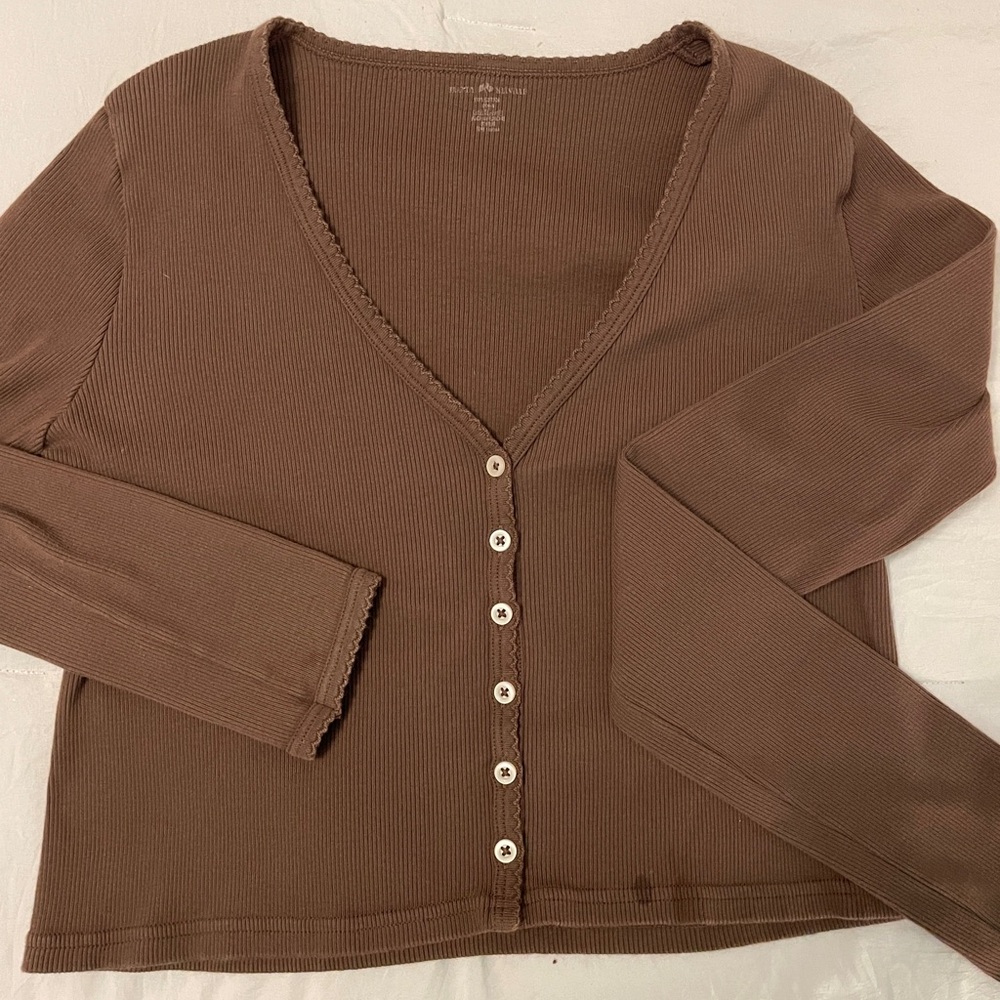 Brown Button-Up Cardigan